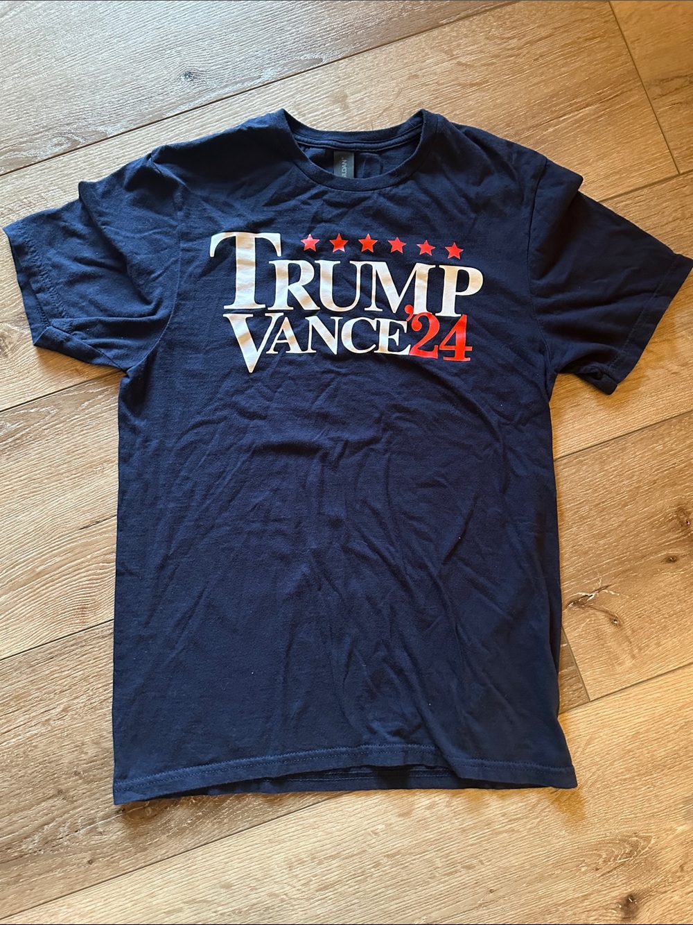 Trump Vance 2024 LWC - Short-Sleeve Graphic Tee with Red & White Print AMERICA